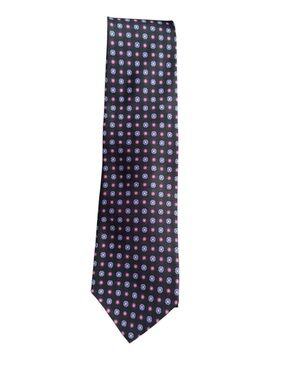 Robert Talbott Silk Tie Black Geometric Medallion Pink Purple Luxury Classic BB9